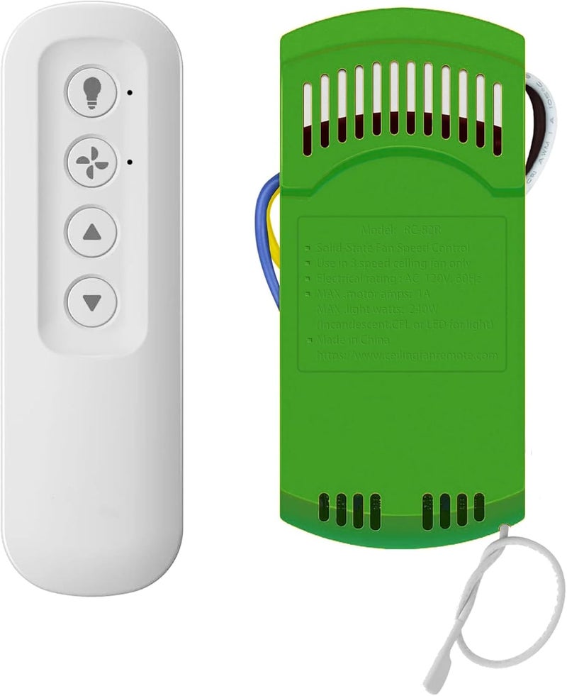 COREBAY Ceiling Fan Remote Control Kit with Receiver, Replacement for Hunter 99770, 99772, 99392, 99813, Universal 3-Speeds Remote Control Kit, Fans Control with Dimmer - Image 1